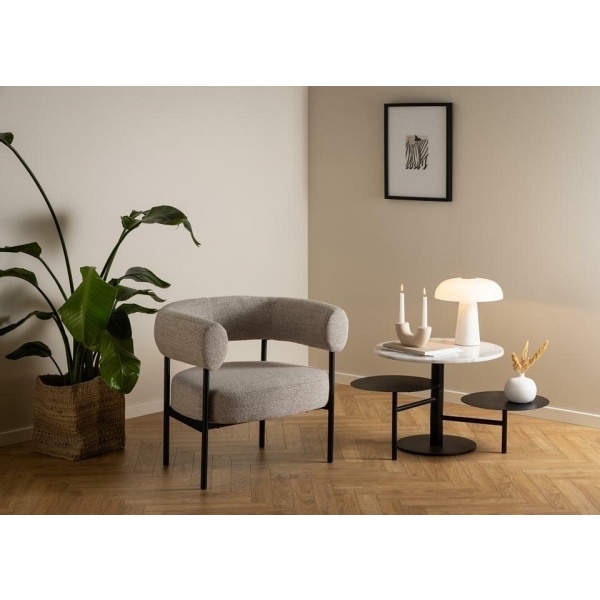 Stolik kawowy Lahti biały marmur/ czarny - ACTONA